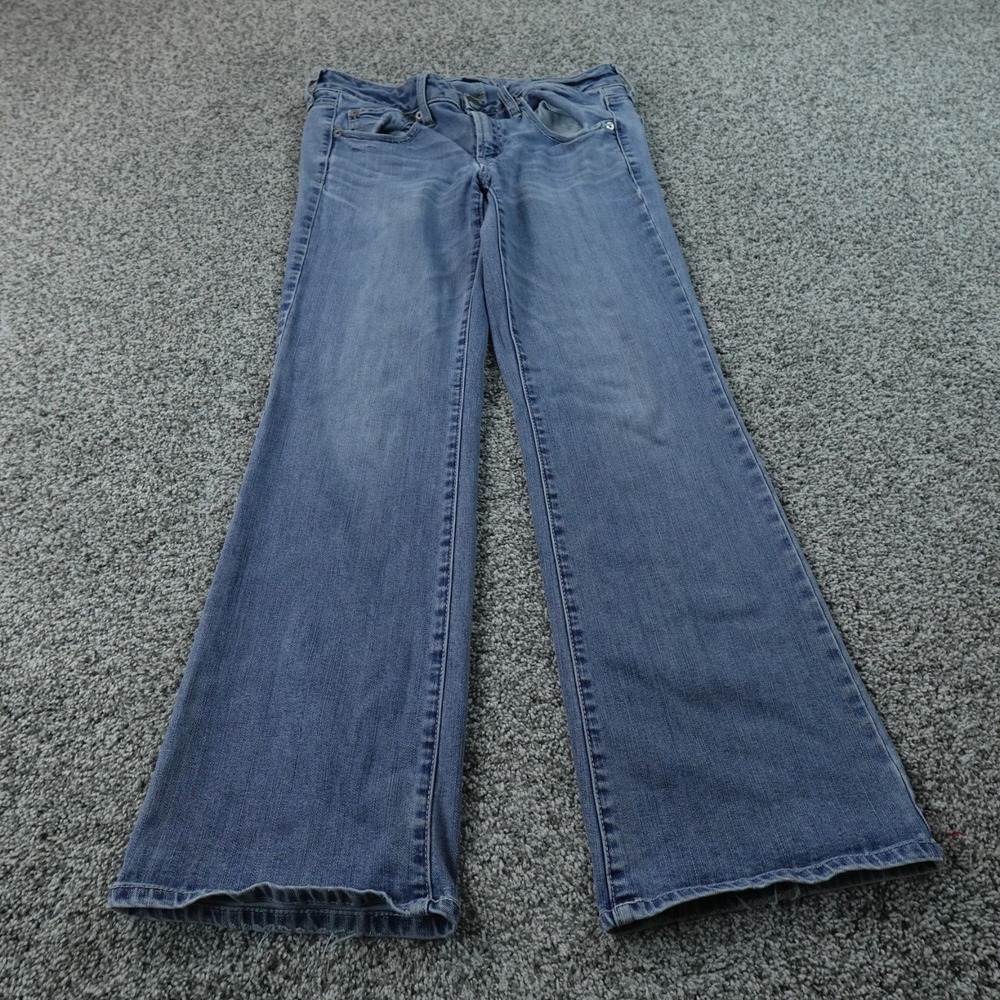 American Eagle Jeans Womens 6 Blue Denim Favorite Boyfriend Flare Boot Stretch
